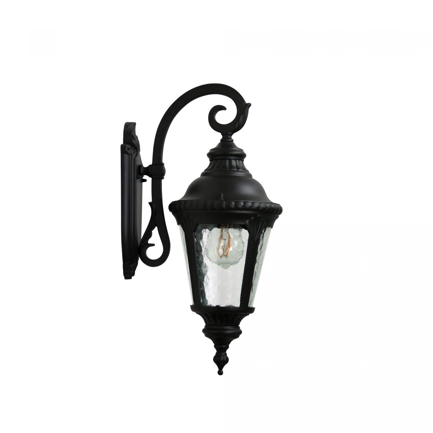 Buy Outdoor Wall Lanterns Australia Bristol 1 Light Wall Light Down Black - OL7361BK