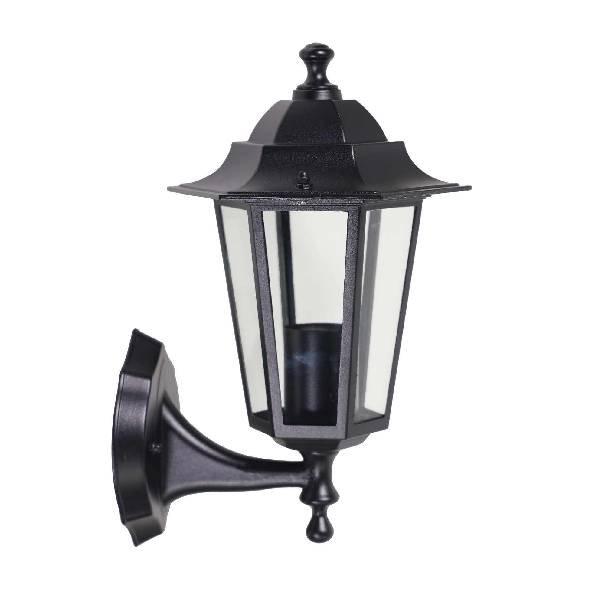 Buy Outdoor Wall Lanterns Australia ASCOT Outdoor Wall Lantern Up Light Black Metal / Clear Glass - OL7402BK