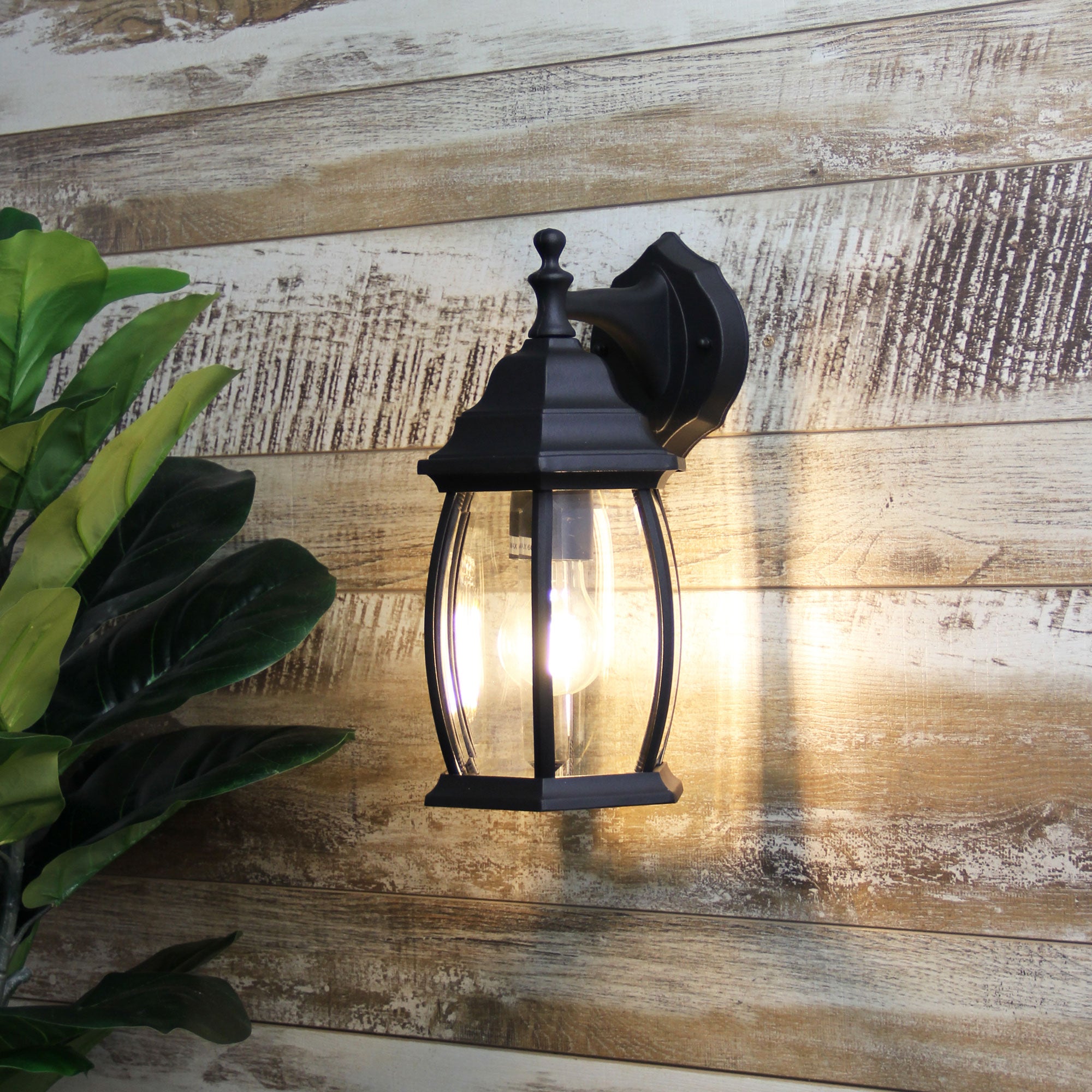 Buy Outdoor Wall Lanterns Australia Highgate 1 Light Wall Light Down Black - OL7661BK