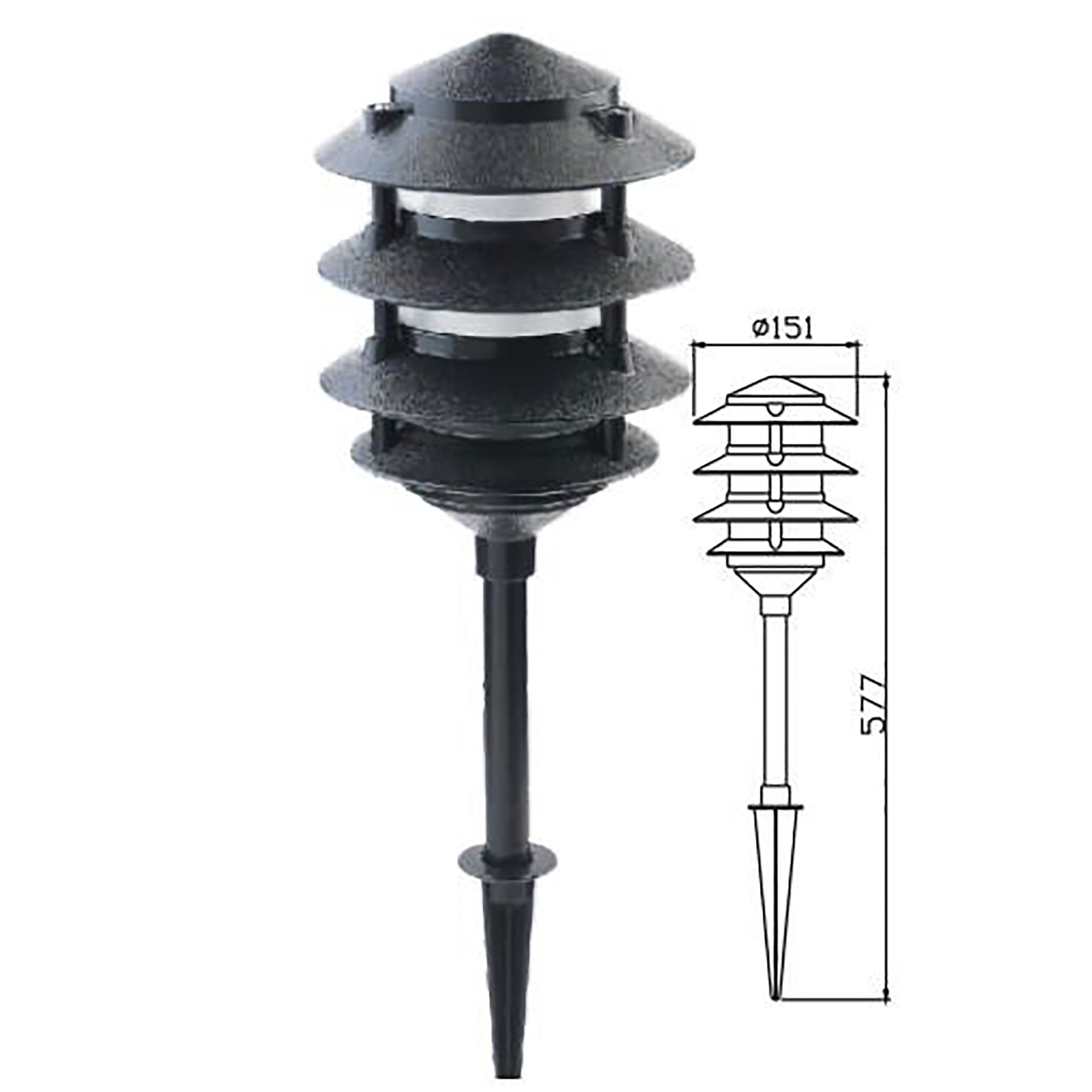 Buy Pathway Lights Australia Pavillion 12V DIY Garden Pathway Spike Light Black - OL7738BK