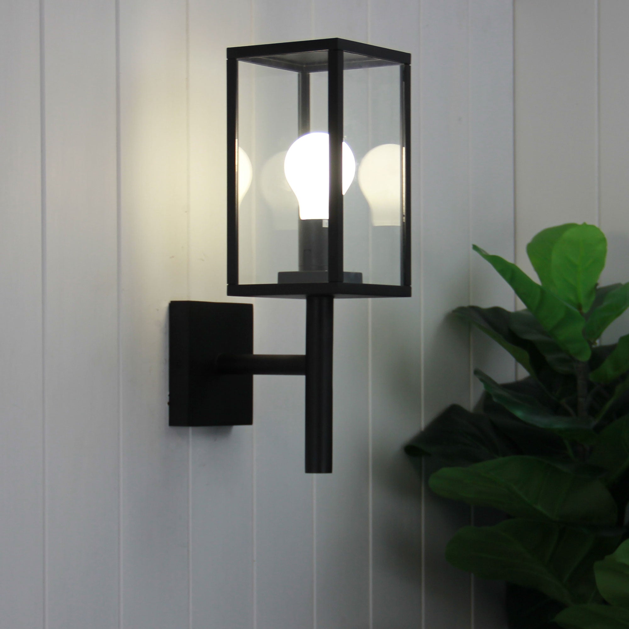 Buy Outdoor Wall Lanterns Australia Pandora 1 Light Bracket Wall Light Black - OL7844BK