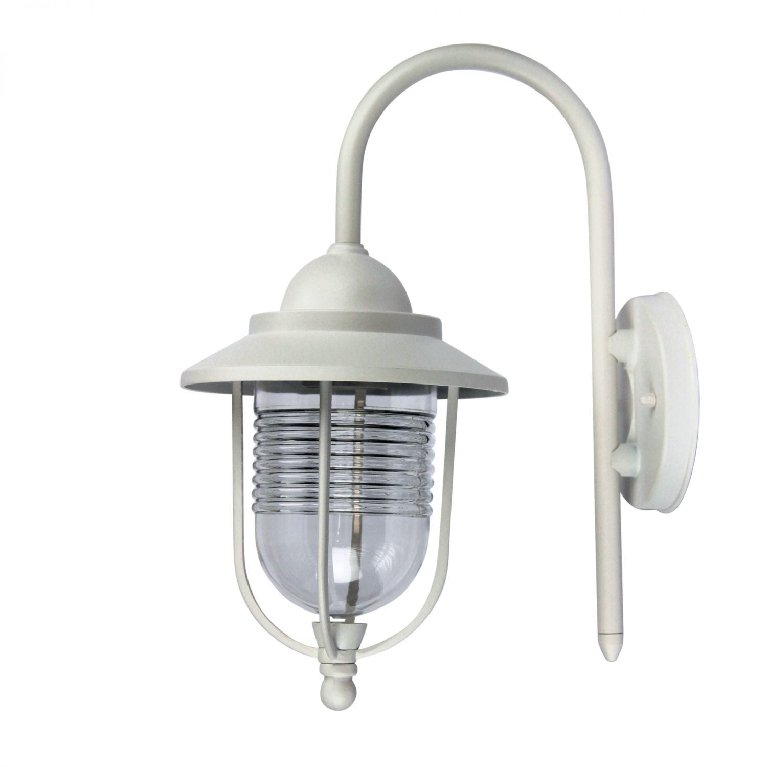 Buy Outdoor Wall Lanterns Australia Domo 1 Light Wall Light White & Clear - OL7850WH