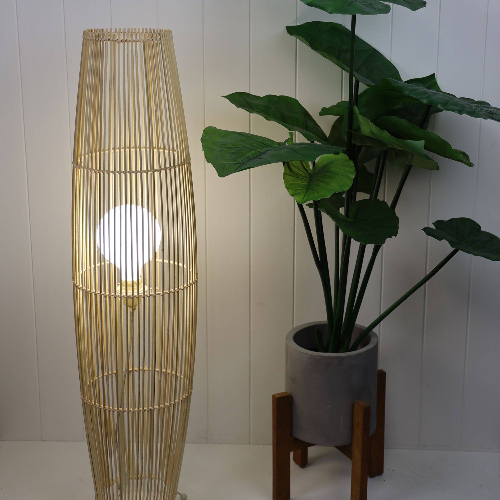 Buy Floor Lamps Australia Matram Natural Cane Floor Lamp - OL93245