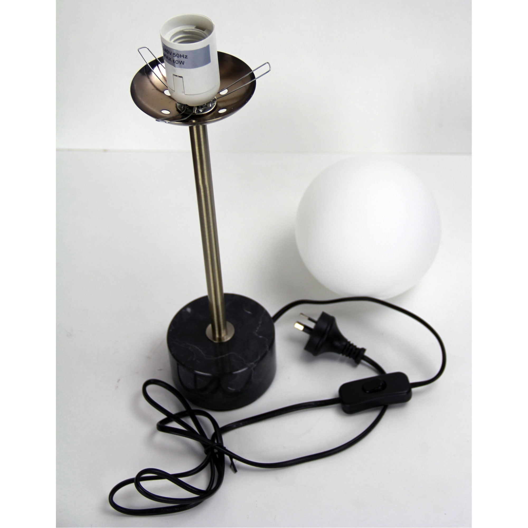 Buy Table Lamps Australia Milton 1 Light Table Lamp Marble & Antique Brass - OL93651AB