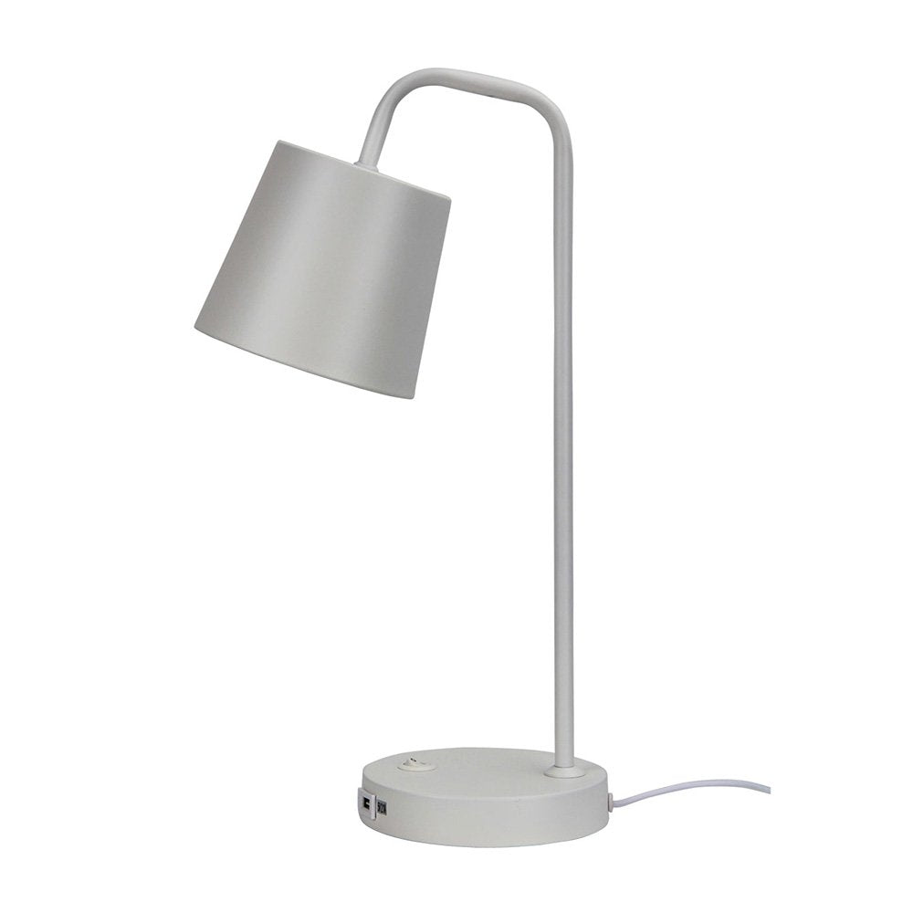 Buy Desk Lamps Australia Henk 1 Light Desk Lamp With USB White - OL93721WH