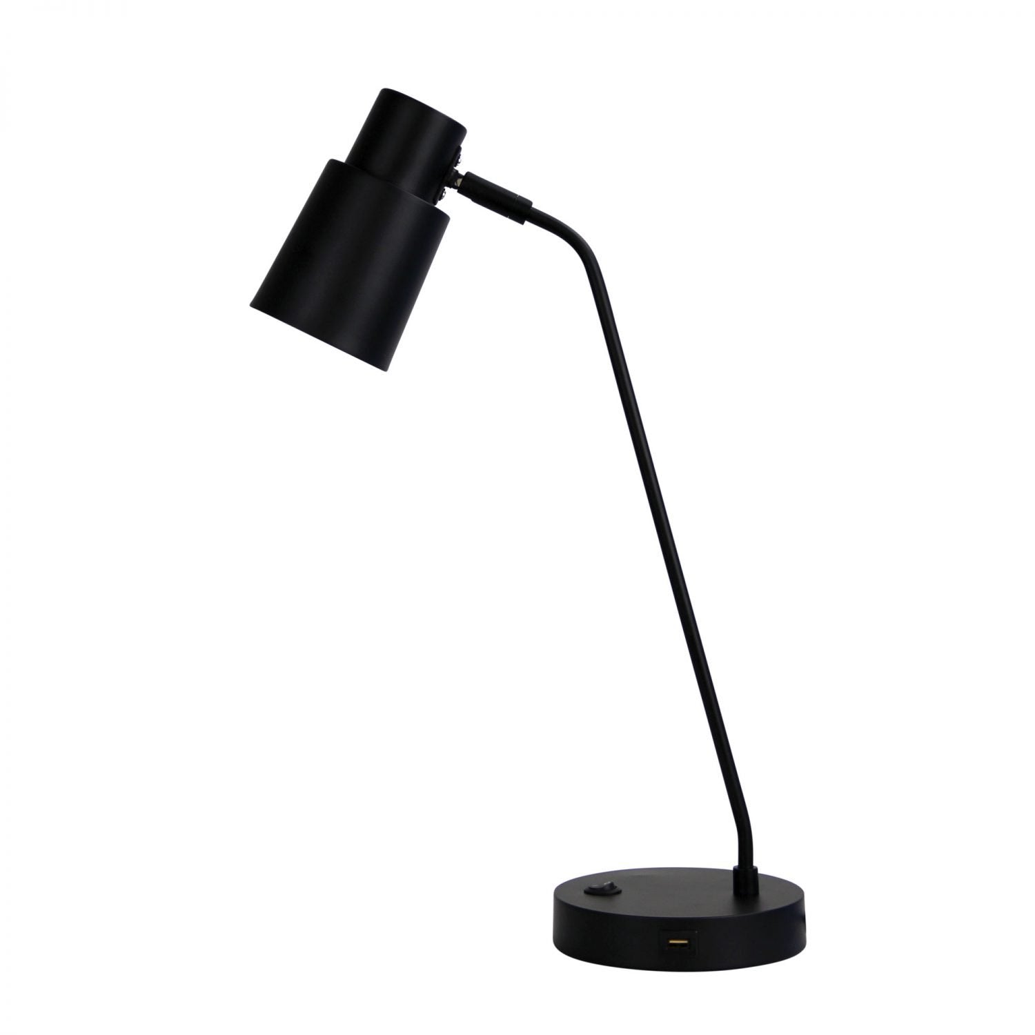 Rik 1 Light Desk Lamp With USB Black - OL93911BK