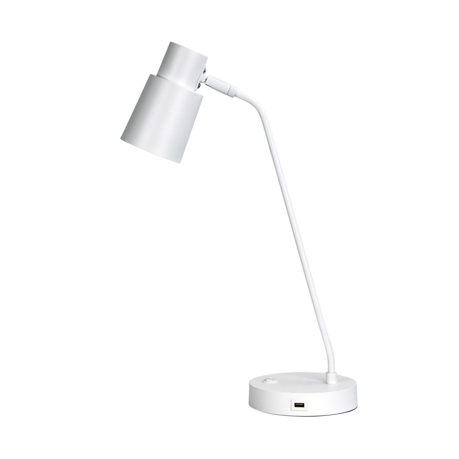 Rik 1 Light Desk Lamp With USB White - OL93911WH