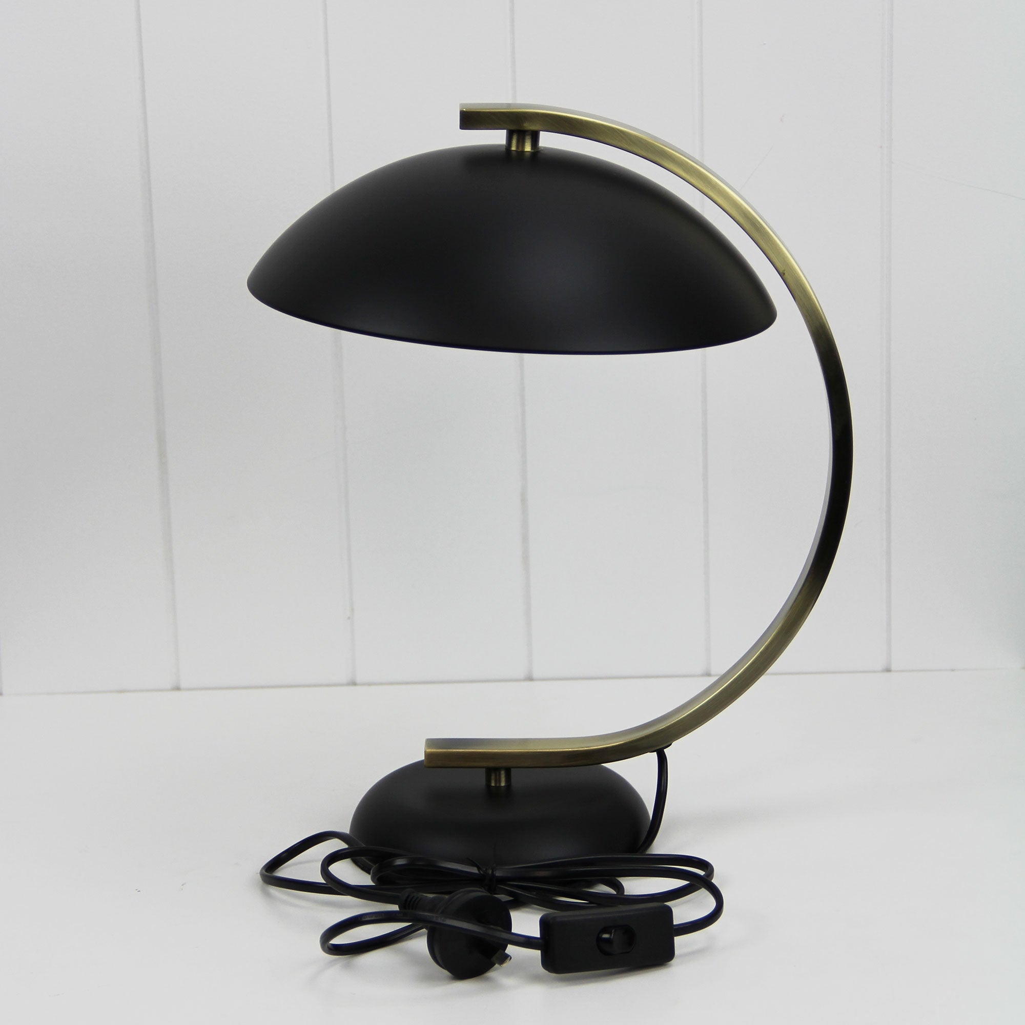 Deco 1 Light Table Lamp Black & Antique Brass - OL93941AB