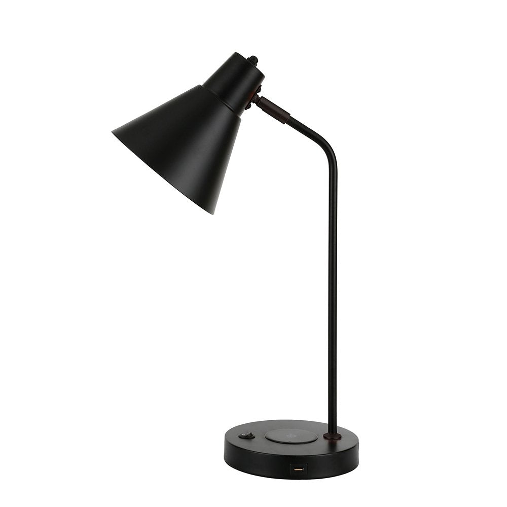 Buy Desk Lamps Australia Targa 1 Light Desk Lamp Black With USB - OL93952BK