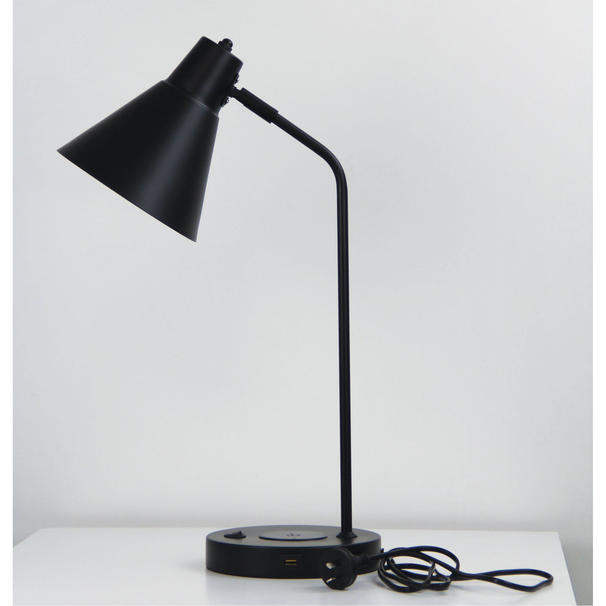 Buy Desk Lamps Australia Targa 1 Light Desk Lamp Black With USB - OL93952BK