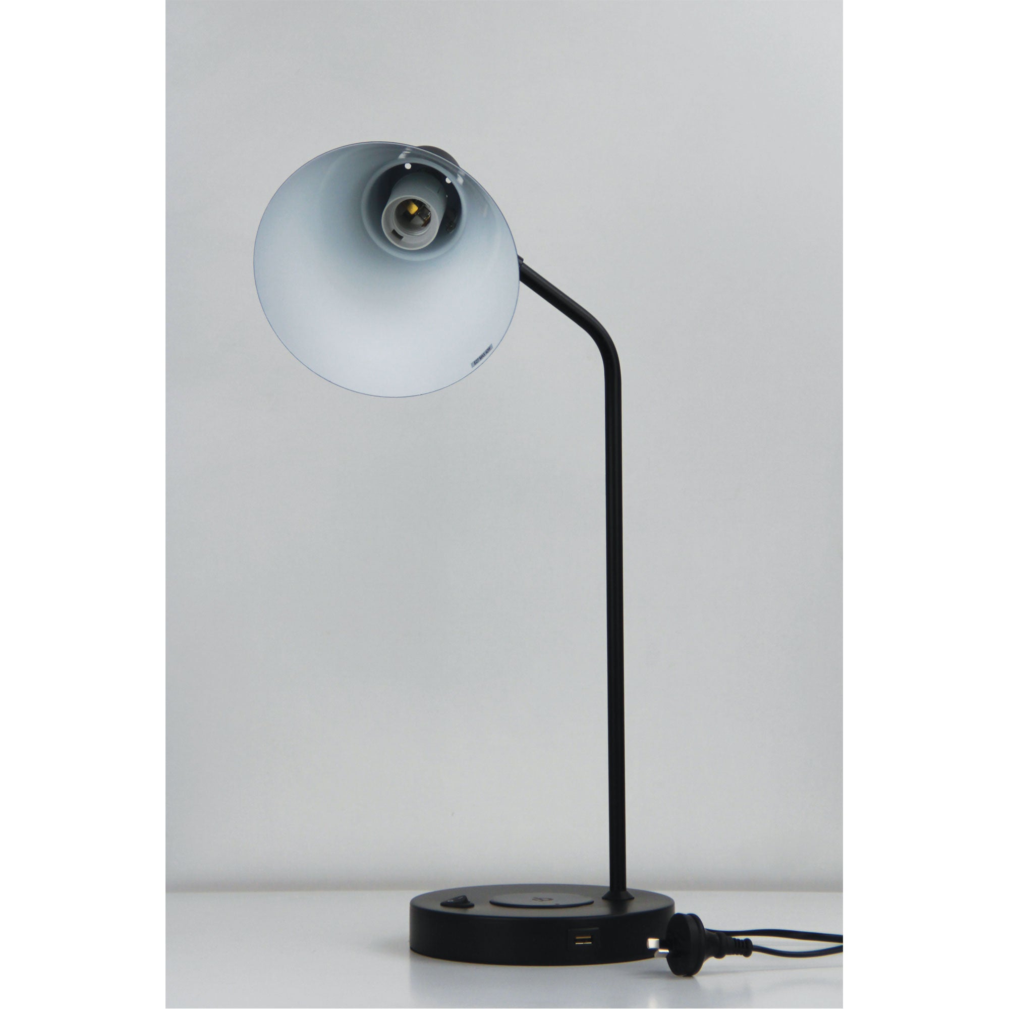 Buy Desk Lamps Australia Targa 1 Light Desk Lamp Black With USB - OL93952BK