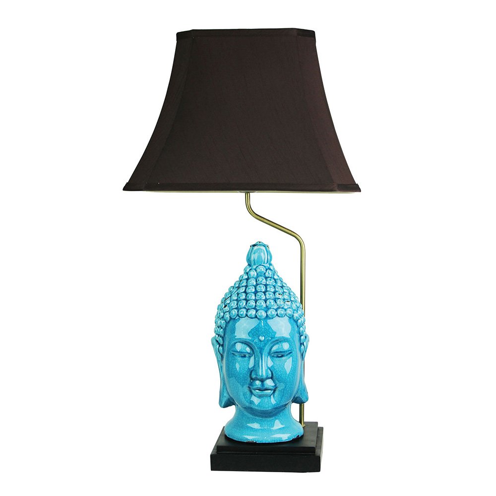 Buy Table Lamps Australia Jade Buddha Head Chinese 1 Light Table Lamp With Shade - OL96963
