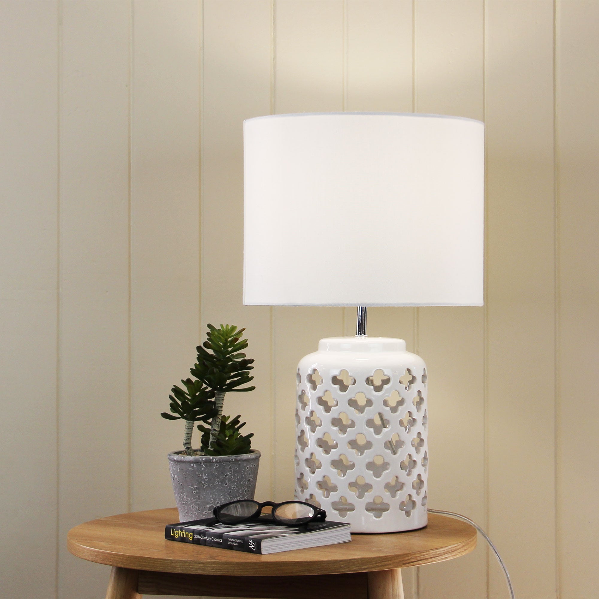 Buy Table Lamps Australia Casbah 1 Light Table Lamp White - OL97978WH