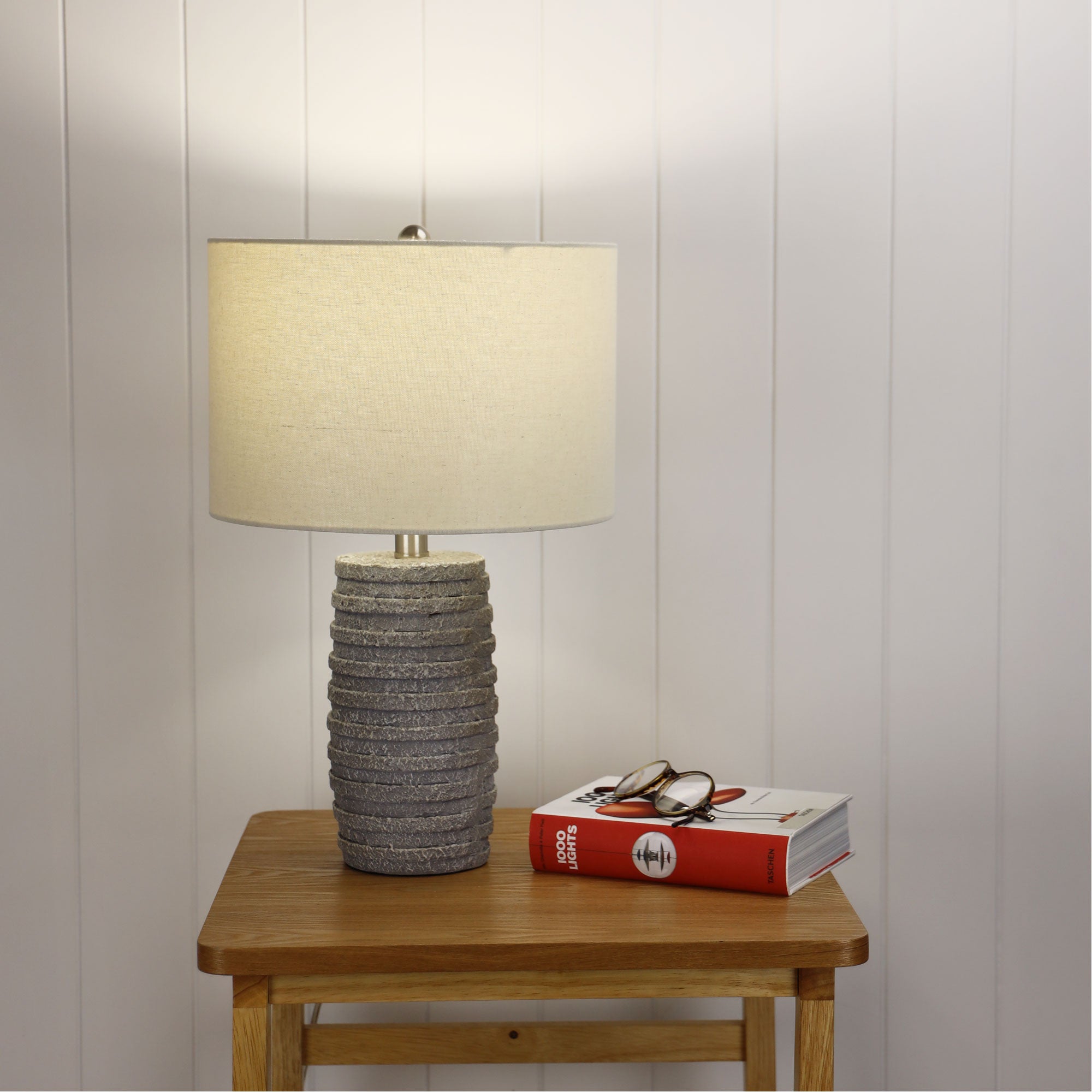 Buy Table Lamps Australia Strata 1 Light Table Lamp Grey / Natural - OL98887