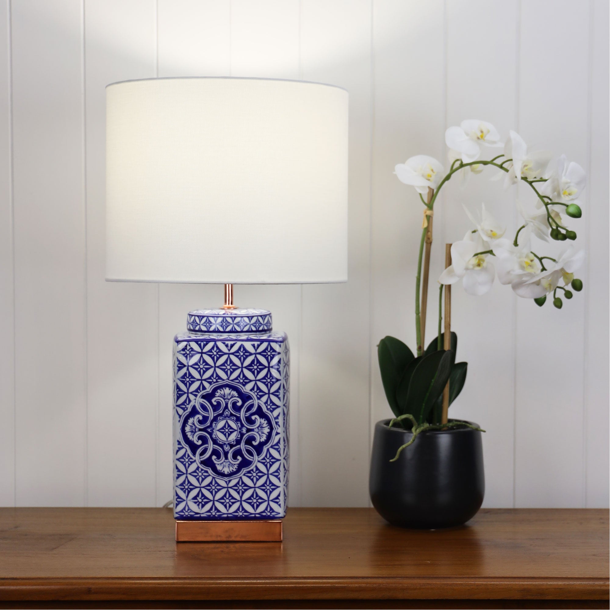 Buy Table Lamps Australia Xian 1 Light Table Lamp White / Blue / Ivory - OL98893