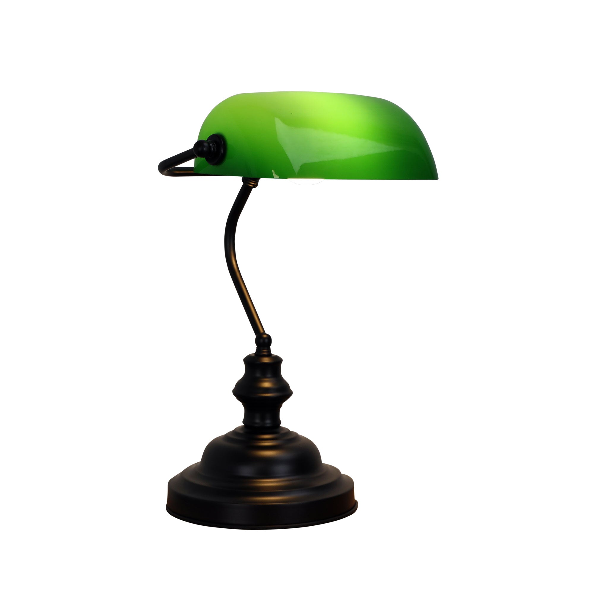 Buy Desk Lamps Australia Bankers 1 Light Desk Lamp Black & Green - OL99441BK