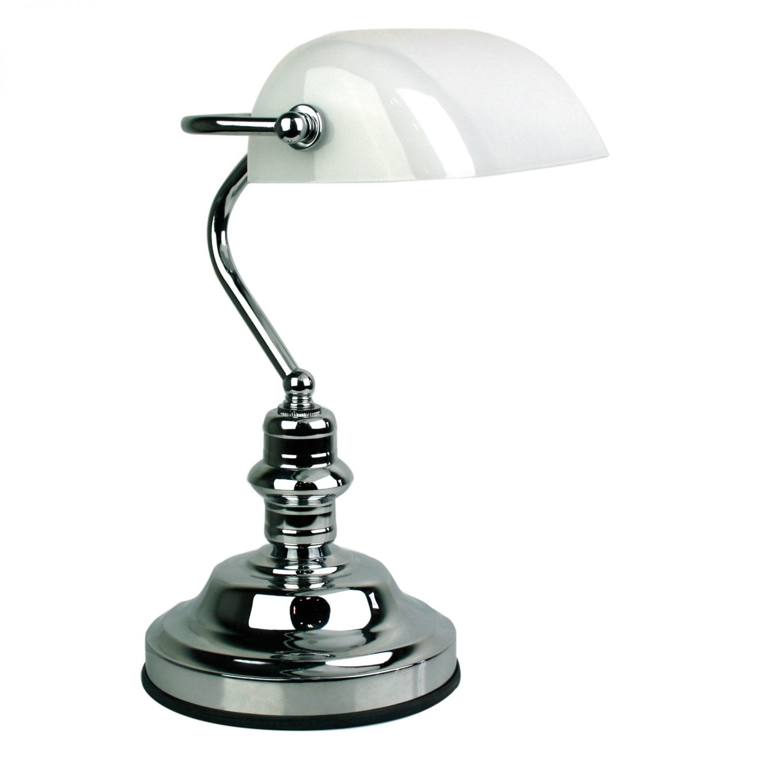 Buy Touch Lamps Australia Bankers 1 Light Table Lamp Touch Chrome & Gloss Opal - OL99458CH