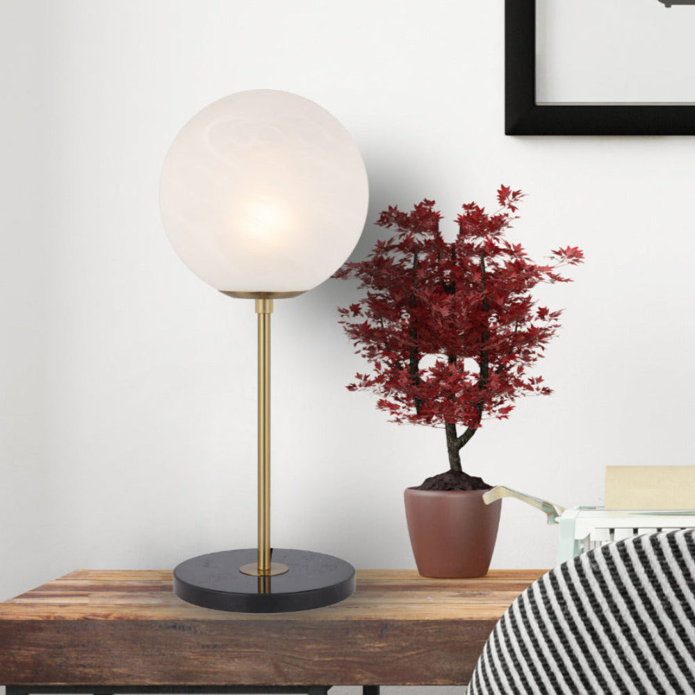 Buy Table Lamps Australia Oliana Table Lamp W250mm Antique Gold Iron Black Marble - OLIANA TL25-AGMB