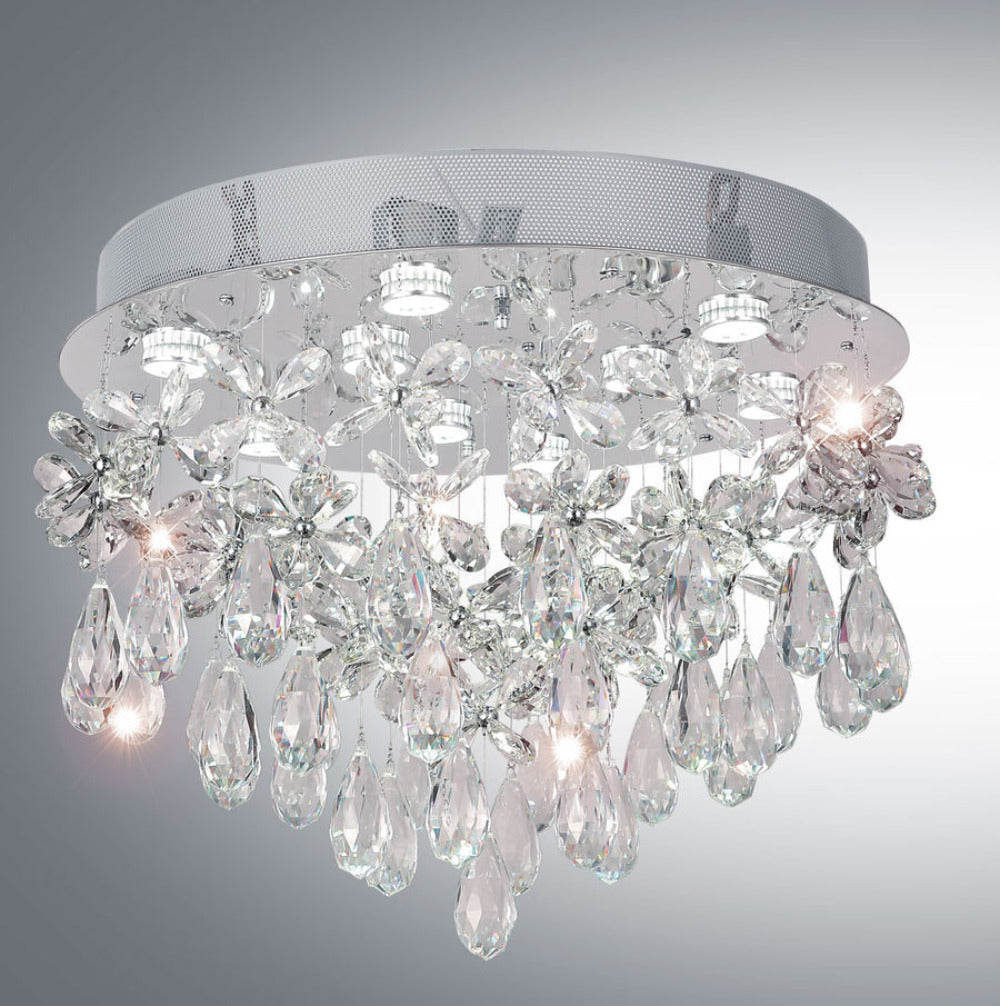 Buy Flush Mount Lights Australia Paradis 7 Light 450mm Stainless Steel Flush Mount Chrome & Clear - PARADIS CTC45-CH