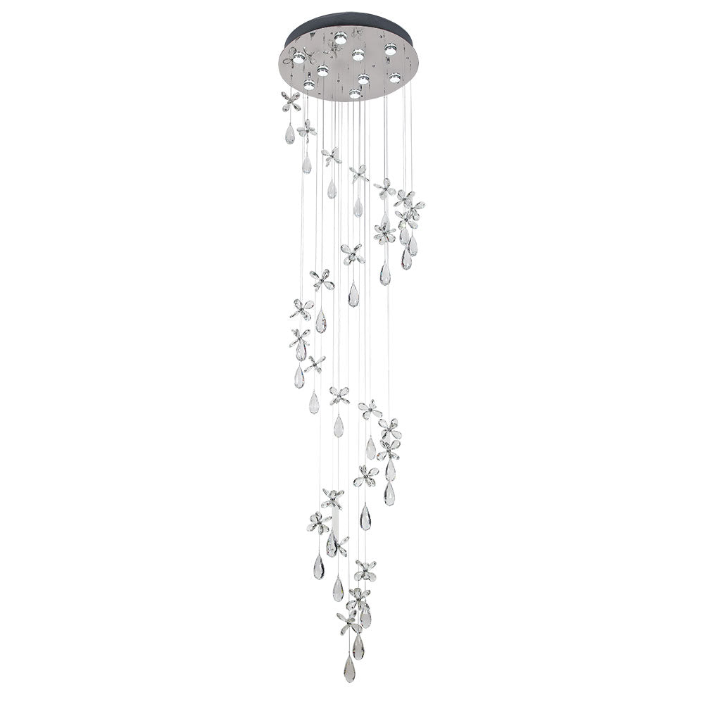 Buy Pendant Lights Australia Paradis 9 Light Pendant Chrome, Clear PARADIS PE251-CH