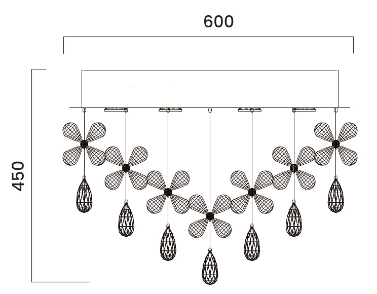 Buy Flush Mount Lights Australia Paradis 9 Light 600mm Stainless Steel Flush Mount Chrome & Clear - PARADIS CTC60-CH