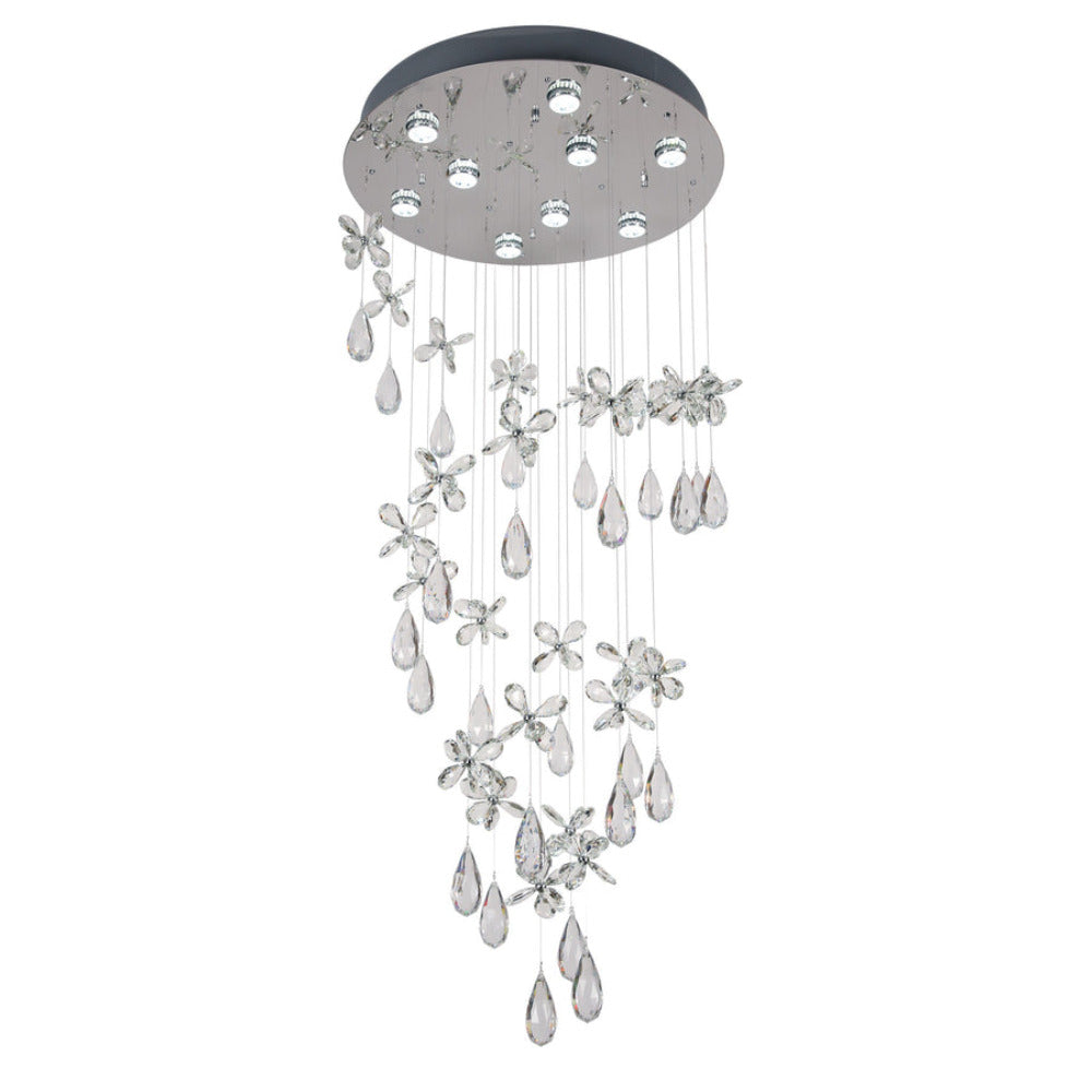 Buy Pendant Lights Australia Paradis 9 Light Crystal Pendant Chrome & Clear - PARADIS PE135-CH