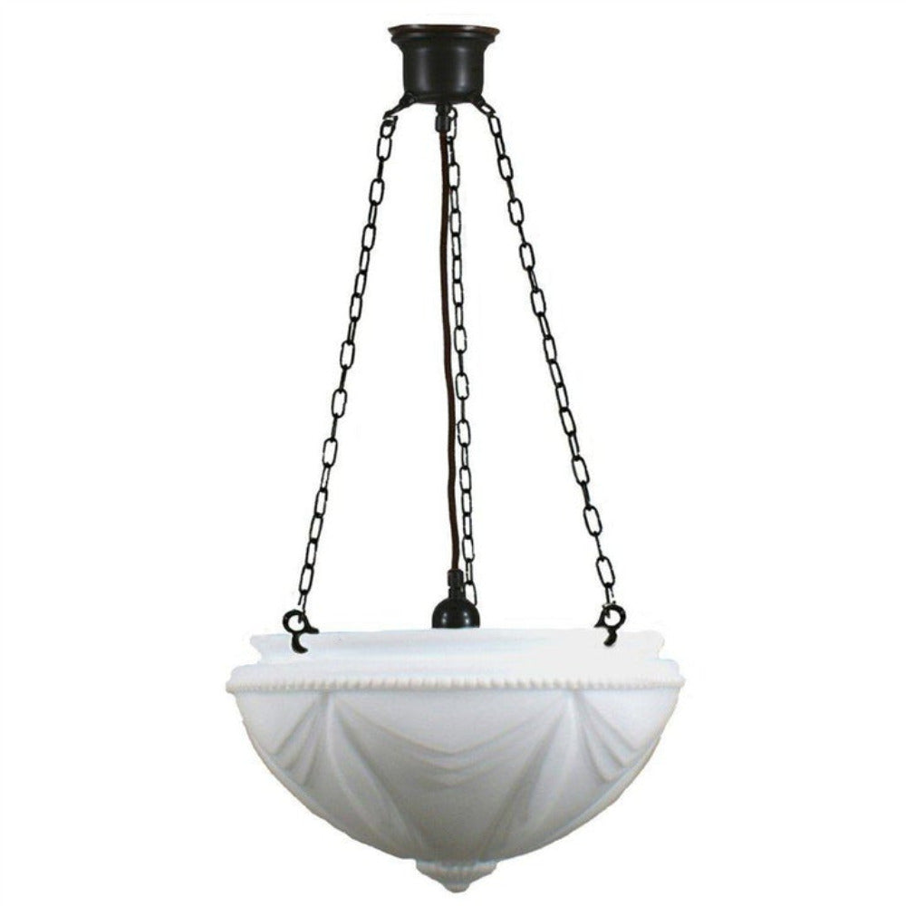 Buy Pendant Lights Australia 3 Chain Suspension Pendant Patina Black With 14" Empire Opal Matt Glass - 3020005