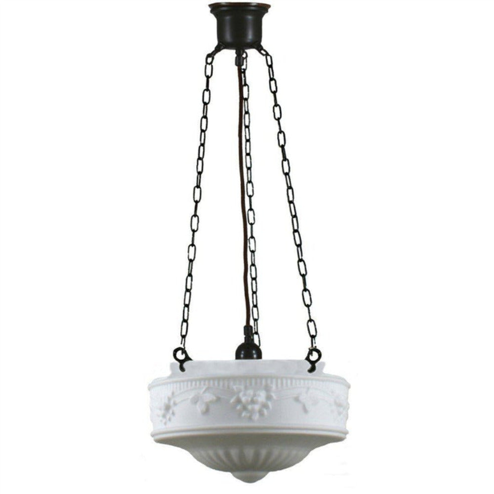 Buy Pendant Lights Australia 3 Chain Suspension Pendant Patina Black With 11" Senator Opal Matt Glass - 3020004