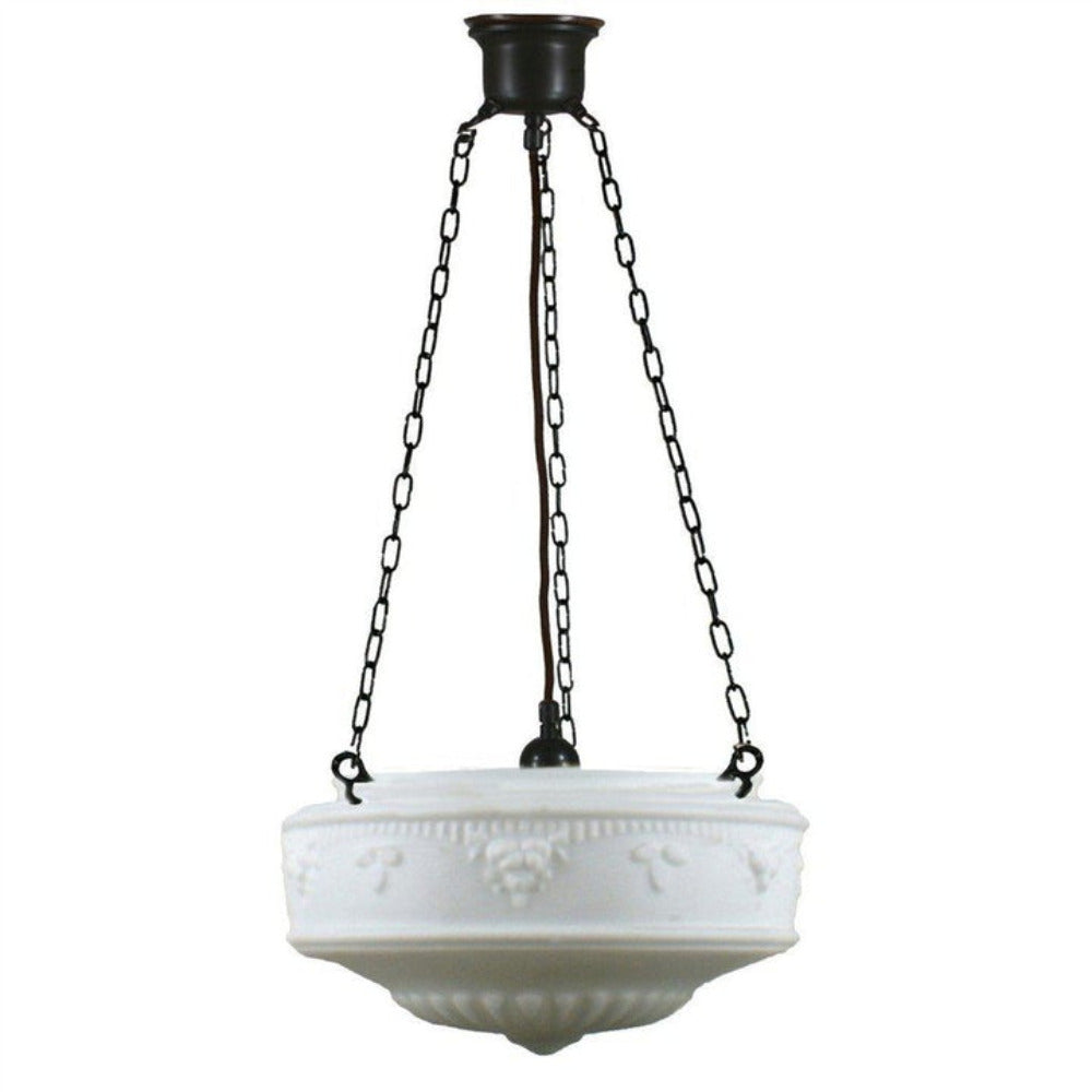 Buy Pendant Lights Australia 3 Chain Suspension Pendant Patina Black With 14" Senator Opal Matt Glass - 3020006