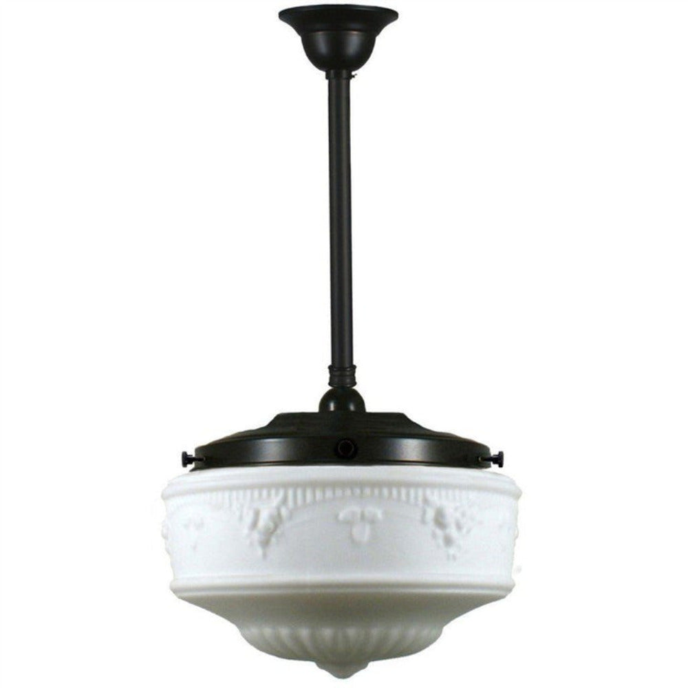 Buy Pendant Lights Australia Single Rod Pendant Patina Black With 14" Senator Opal Matt Glass - 3020112