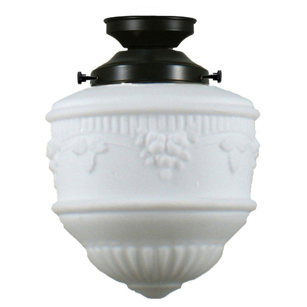 Buy DIY Batten Fix Lights Australia DIY Batten Fix Patina With 8" Senator Opal Matt Glass - 3020029