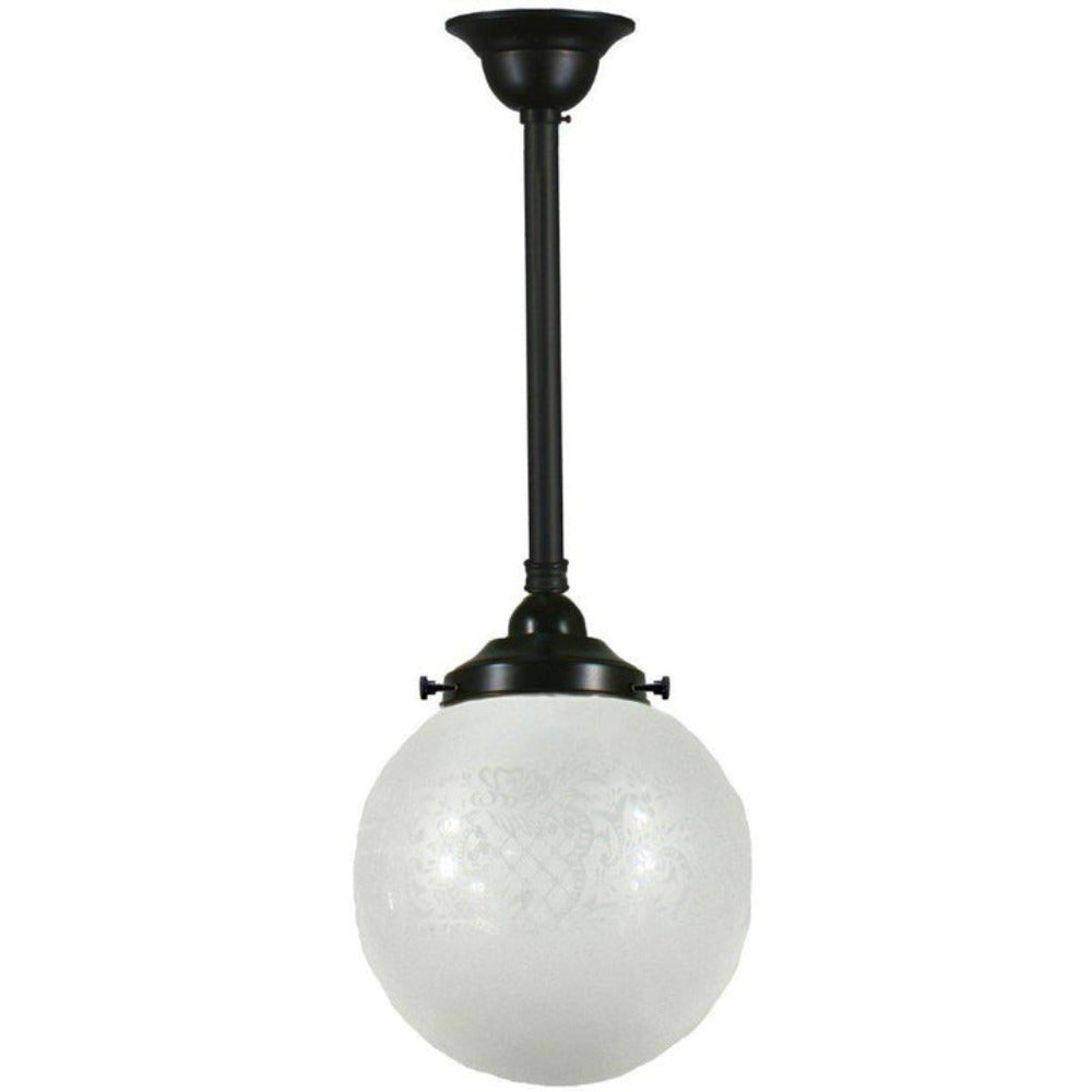 Buy Pendant Lights Australia Single Rod Pendant Patina Black With 8" Sheffield Glass - 3020116