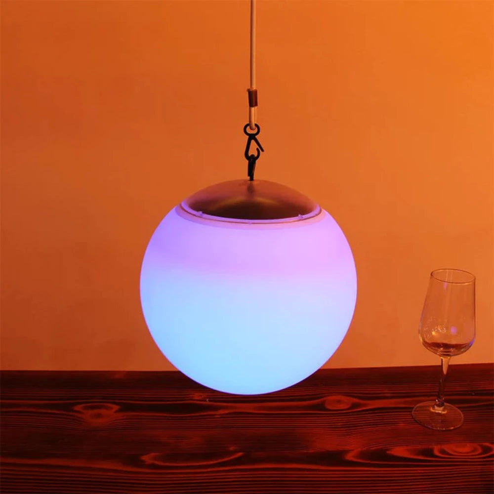 Buy Outdoor Pendant Lights Australia LED Hanging Ball Pendant Light Battery White Plastic RGB - LL0501