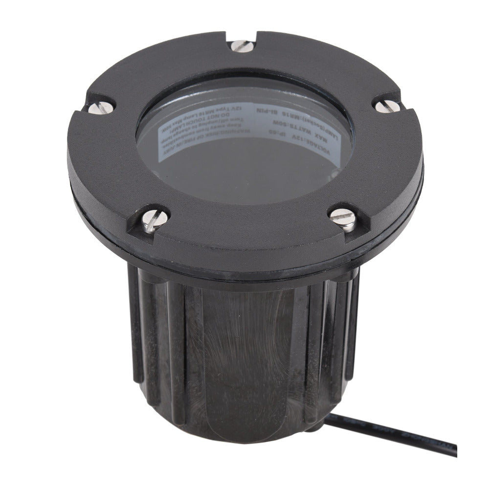 Buy Inground Lights Australia Inground Light 12V Black Aluminium Clear Cover - PGL1300BK