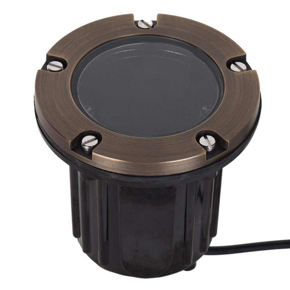 Inground Light 12V Black Brass Clear Cover - PGL2300WB