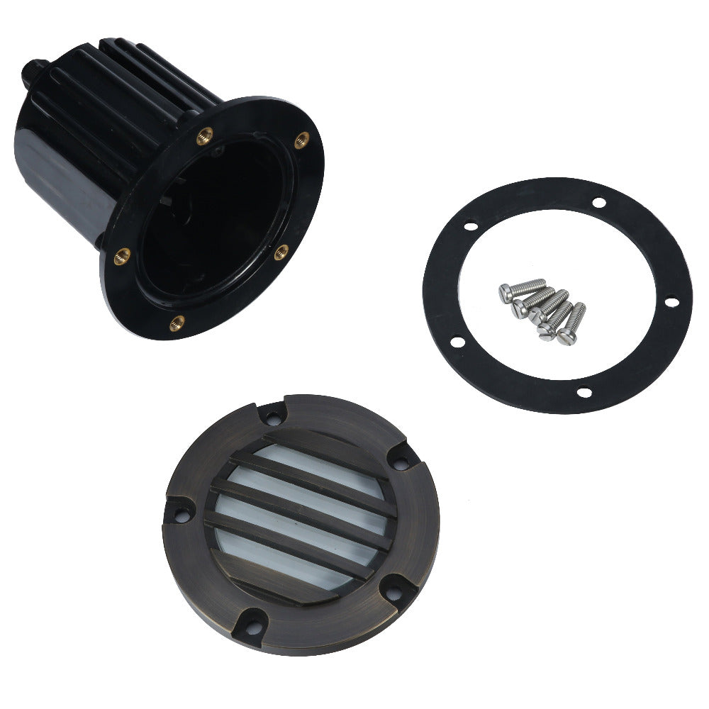 Buy Inground Lights Australia Inground Light 12V Black Brass Louvered Cover - PGL2301WB
