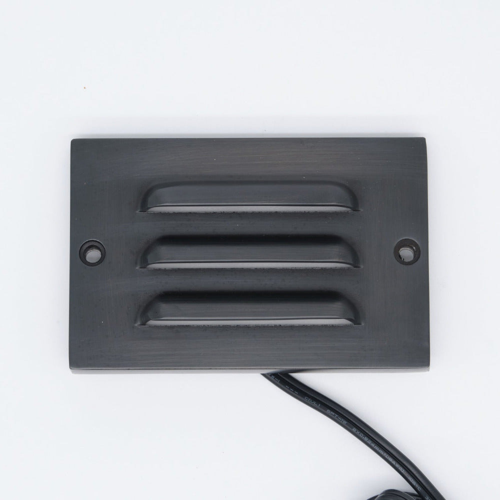 Buy Outdoor Step Lights Australia Outdoor Step Light 12V L114mm Louvered Step Bronze Cast Aluminium - PI-SLC2110WB