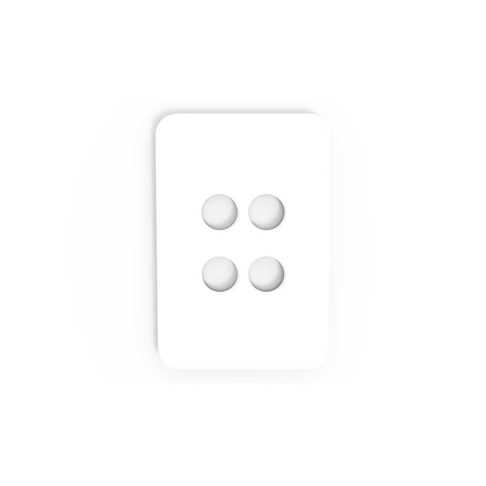 Buy Accessories & More Australia Pixie Smart Face Plate Gloss White Polycarbonate 4 Gang Configurations - SWAC4GW
