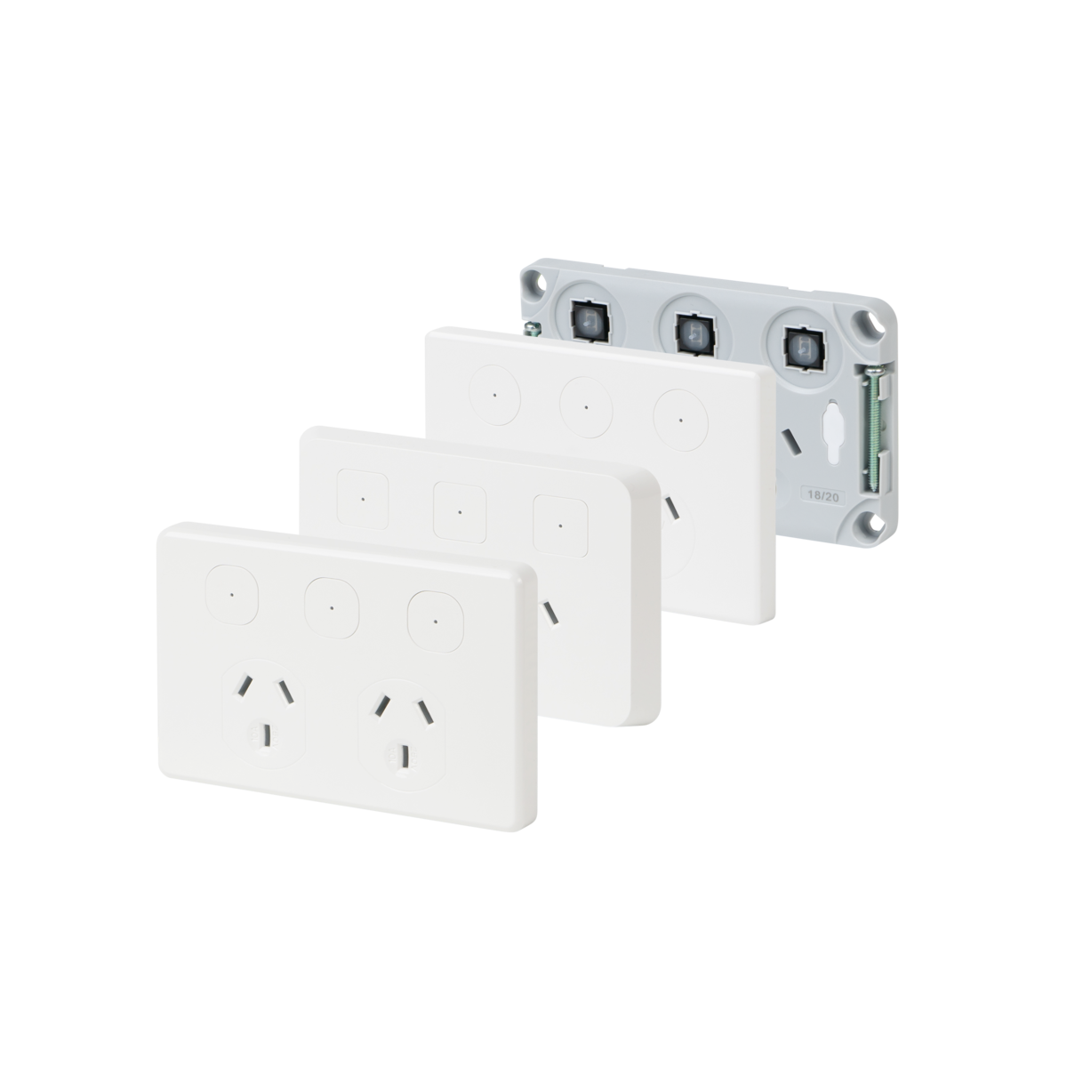 Buy Smart Switches & Plugs Australia Pixie Smart Switches Bluetooth Mesh W78mm White polycarbonate - SPO23/BTAM