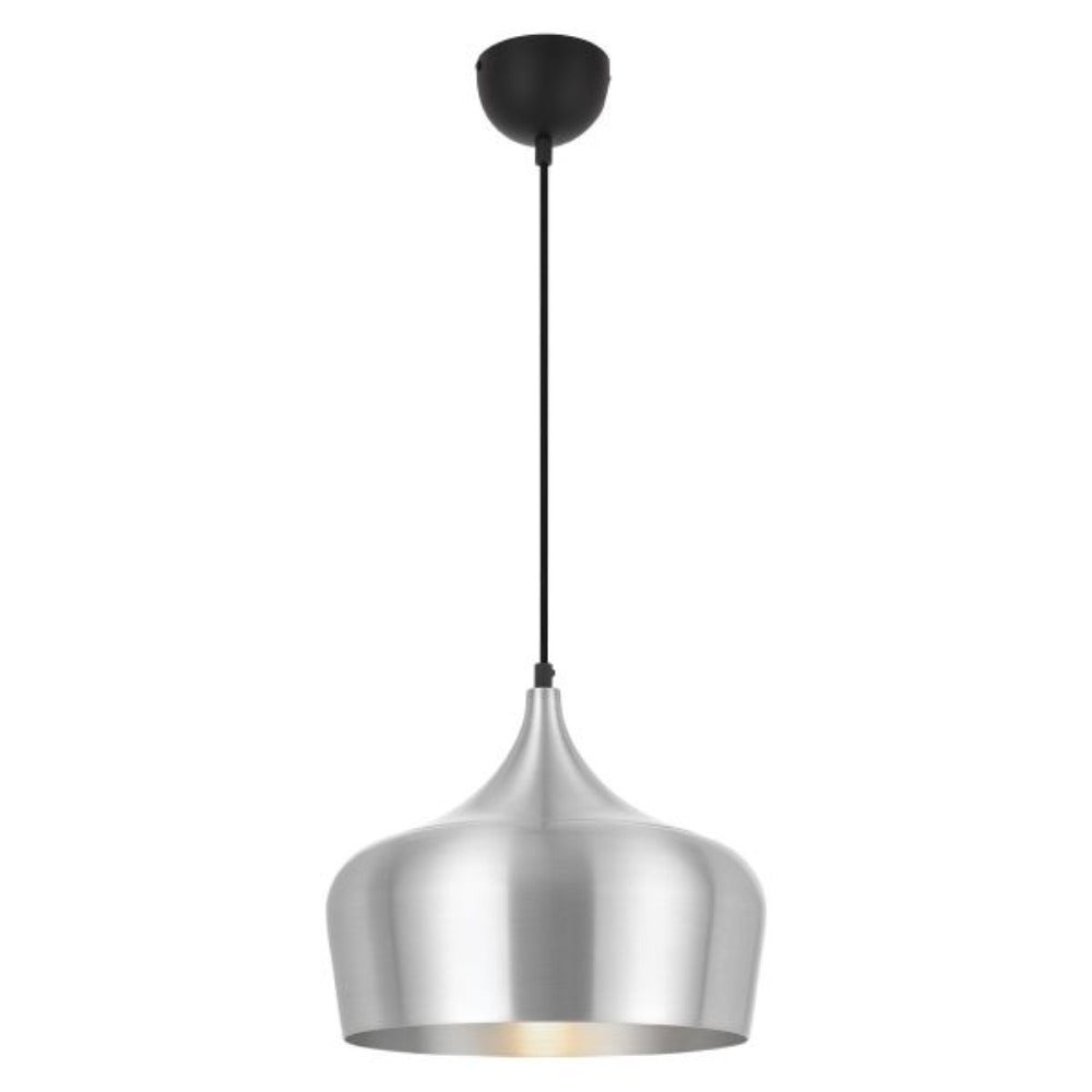 Buy Pendant Lights Australia Polk-30 1 Light Pendant Aluminium Brushed, Black POLK PE30-ALB