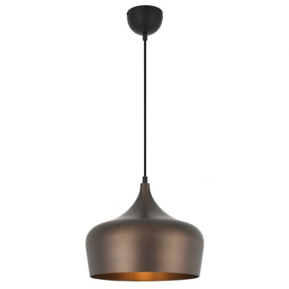 Buy Pendant lights australia - Polk-30 1 Light Pendant Bronze Brushed, Black POLK PE30-BZB