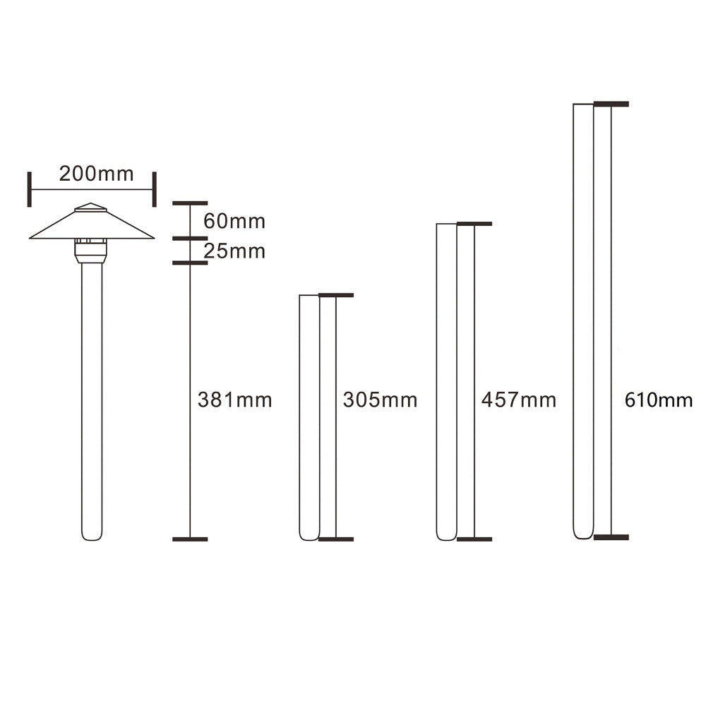 Buy Pathway Lights Australia Pathway Light 12V H381mm W200mm Bronze Brass - PPL2403WB-15