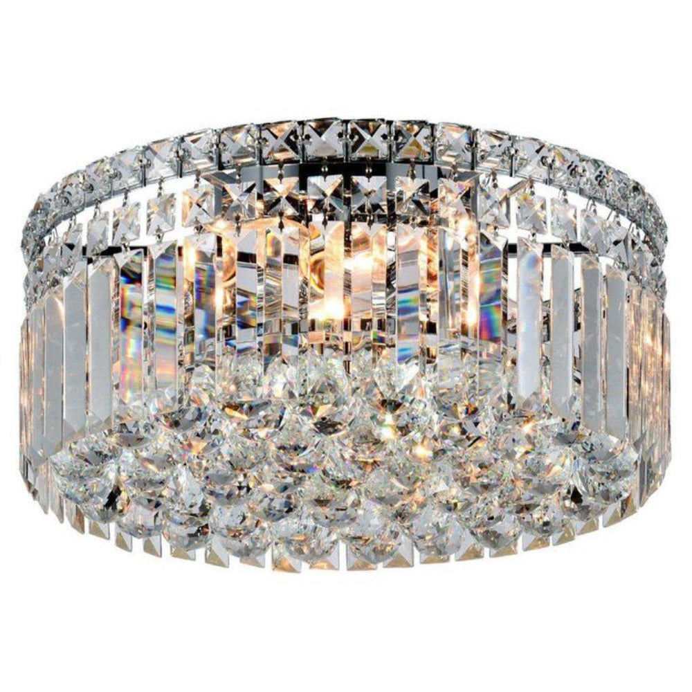 Buy Flush Mount Lights Australia Rotondo Small 3 Light Crystal Flush Mount Chrome - 1000427