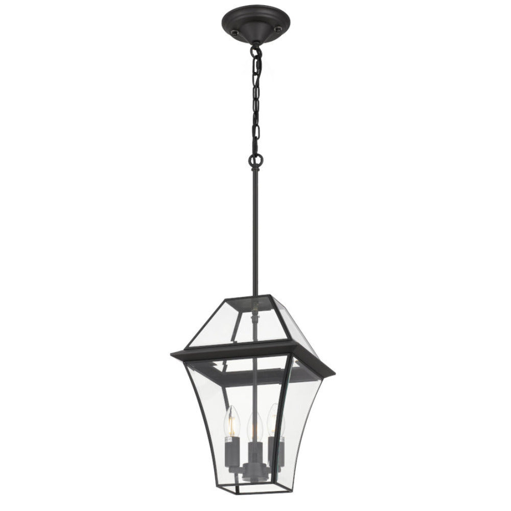 Rye 27 3 Light Pendant Black & Clear - RYE PE27-BK