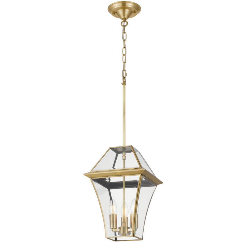 Rye 27 3 Light Pendant Brass & Clear - RYE PE27-BRS