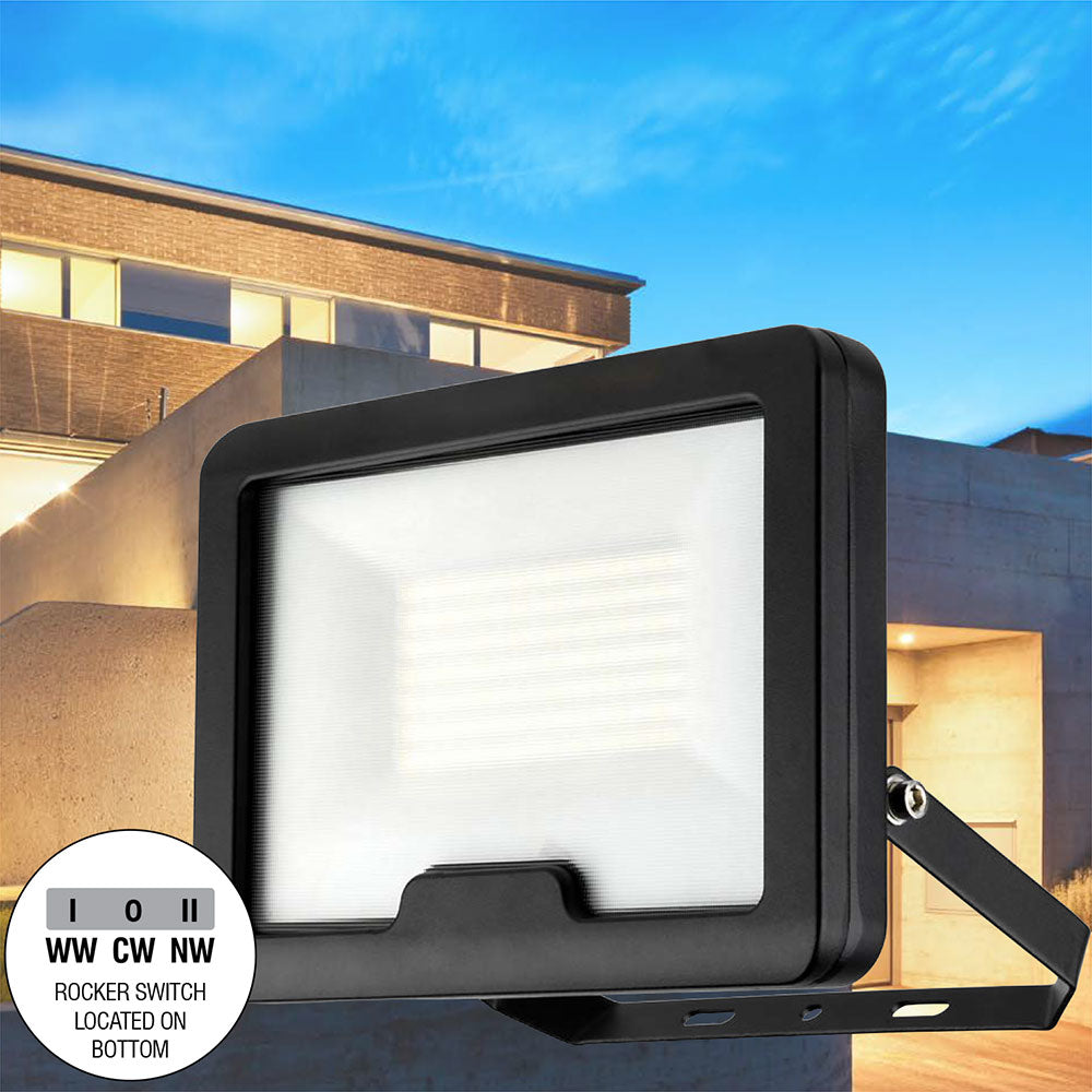 Buy Floodlights Australia Rawson Floodlight 100W Black Aluminium TRI Colour - 21910/06