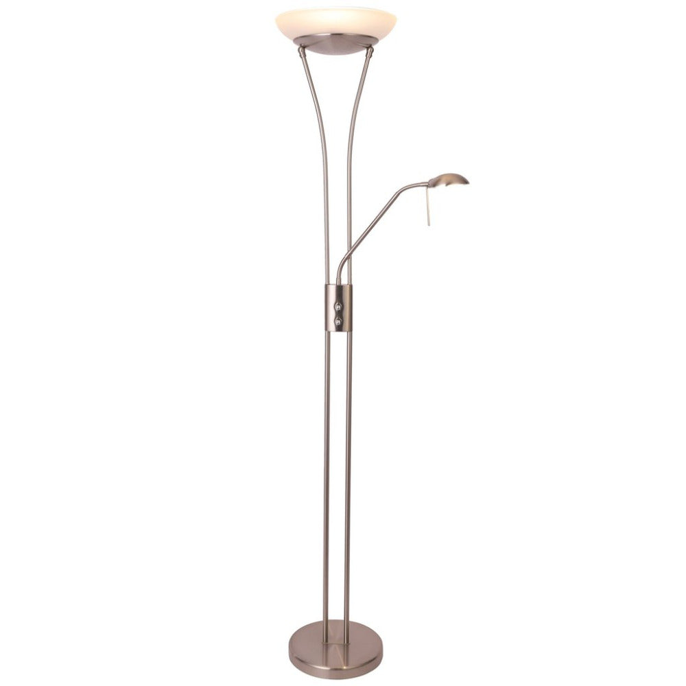 Buy Mother & Child Floor Lamps Australia Reed LED Mother & Child Floor Lamp - Satin Chrome - LL-LED-01SC