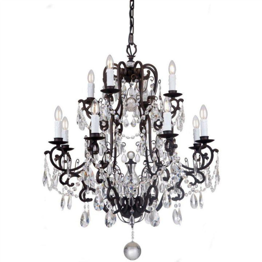 Buy Chandeliers Australia Salzburg 12 Light Crystal Chandelier Bronze - 1000805