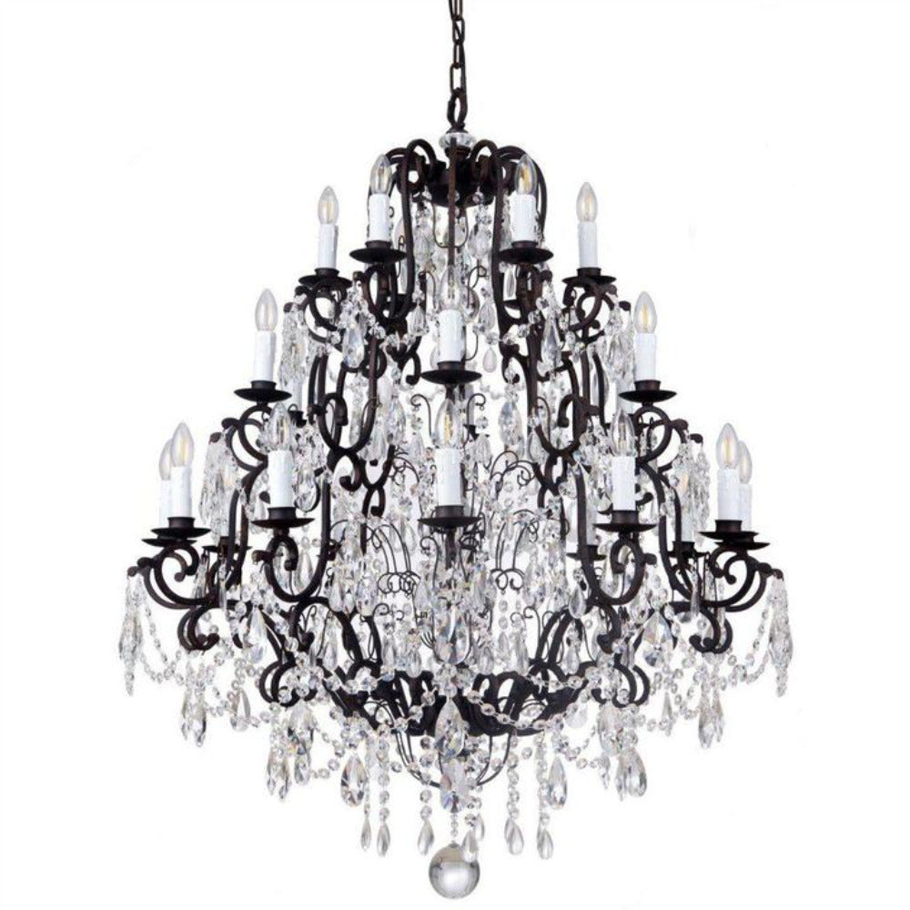 Buy Chandeliers Australia Salzburg 24 Light Crystal Chandelier Bronze - 1000806