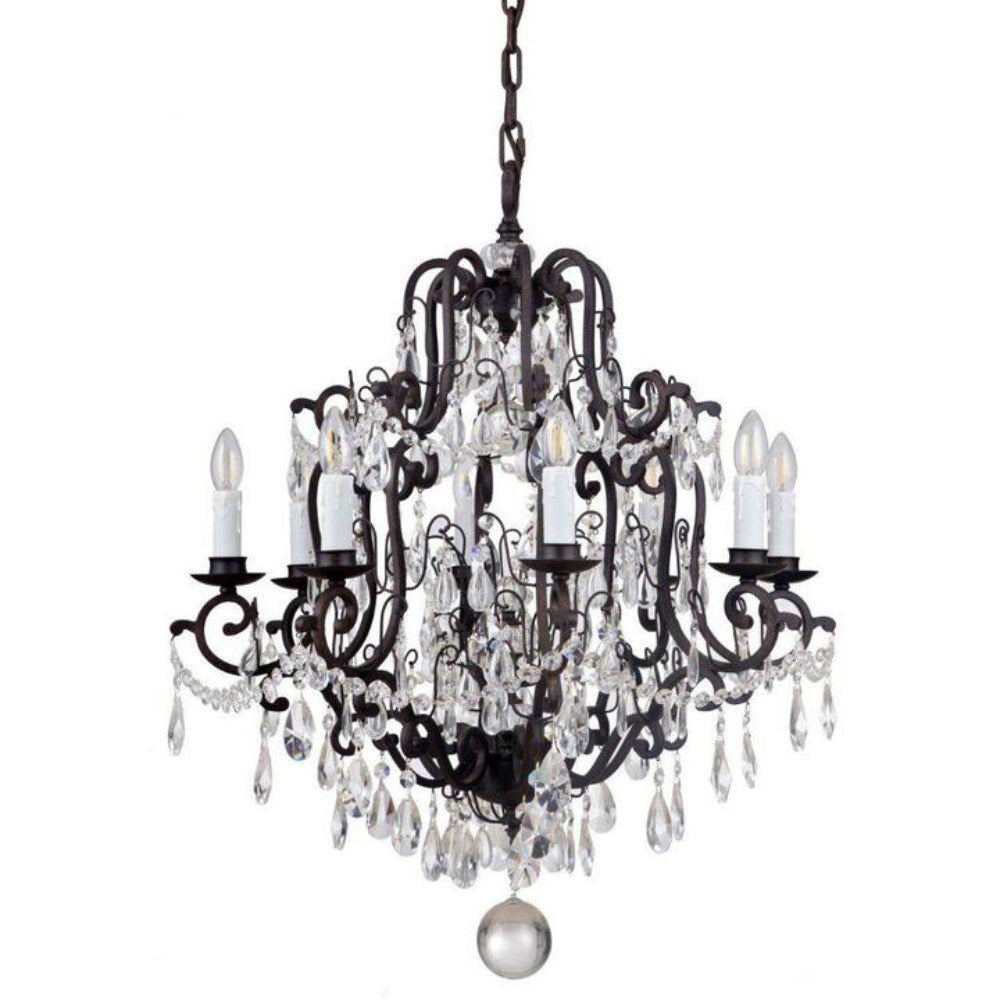 Buy Chandeliers Australia Salzburg 8 Light Crystal Chandelier Bronze - 1000804